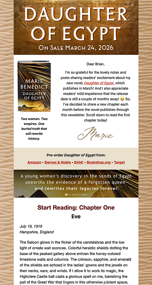 Daughter of Egypt Newsletter